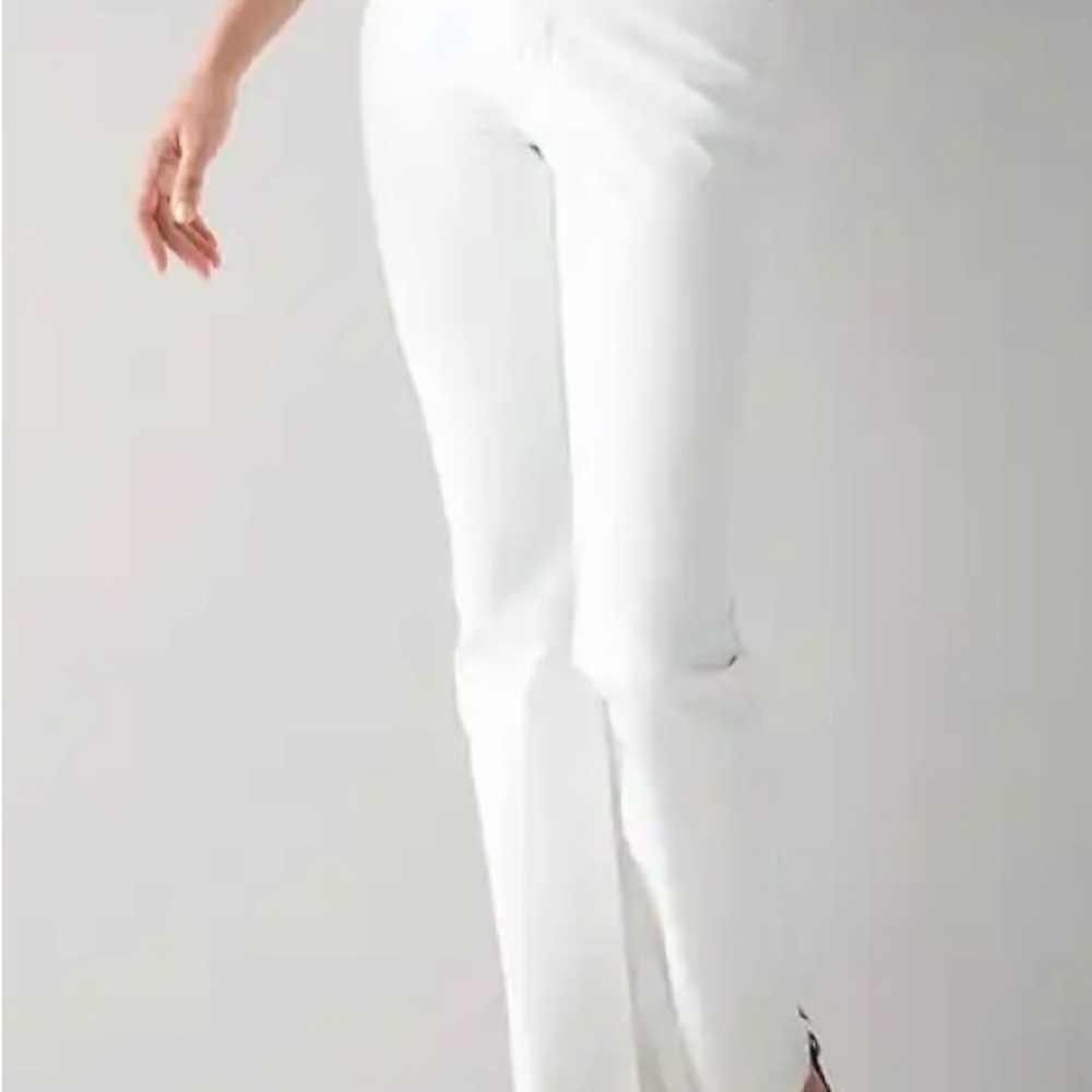 White House Black Market White Sculpt Skinny Flare White Jeans 8S